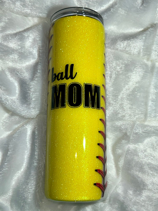 BALL MOM BASEBALL (GLOW)/SOFTBALL TUMBLER