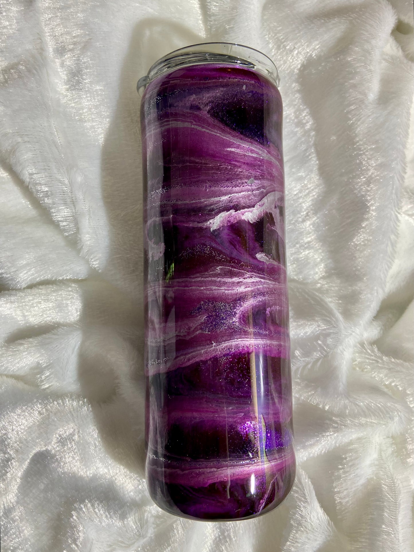 PURPLE & SILVER TUMBLER